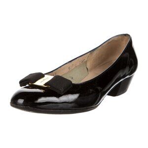 Salvatore Ferragamo Patent Leather Pumps 6.5 Black
